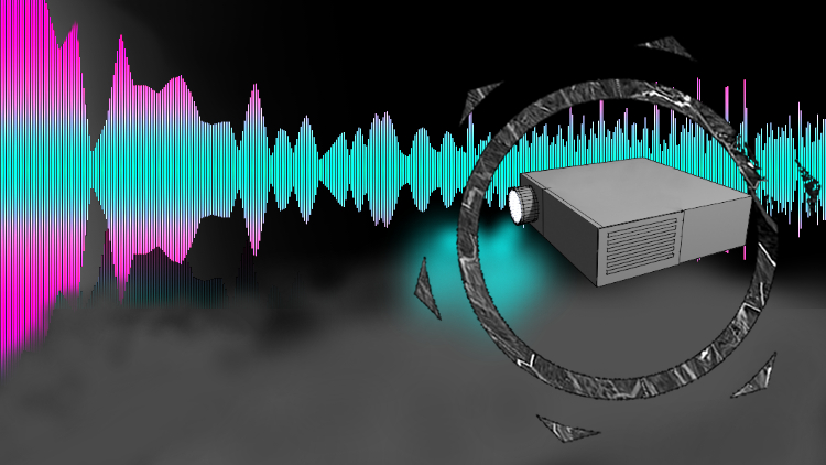3D dragon with horizontal disorted color and duplicate effect