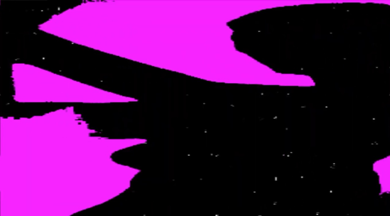 Simple Retro Digital Paint Starry background, MS Paint like pink blobby shapes