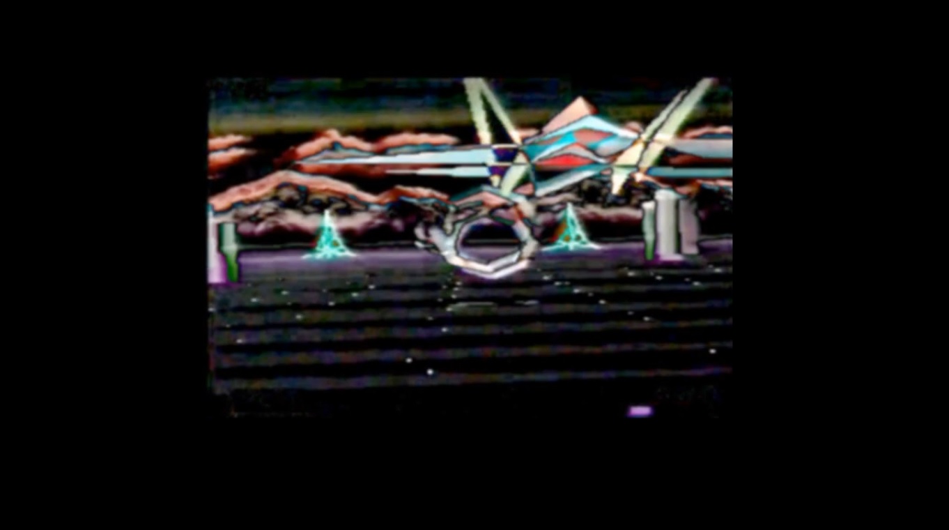 Starfox game image, like retro TV and color distort effect